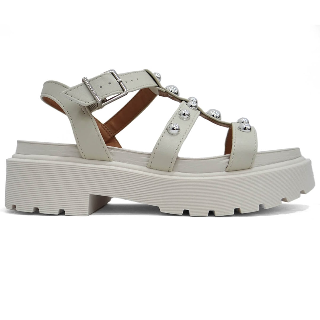 Sandália Vizzano Papete Flat Tratorada 6499.110 Branco Off