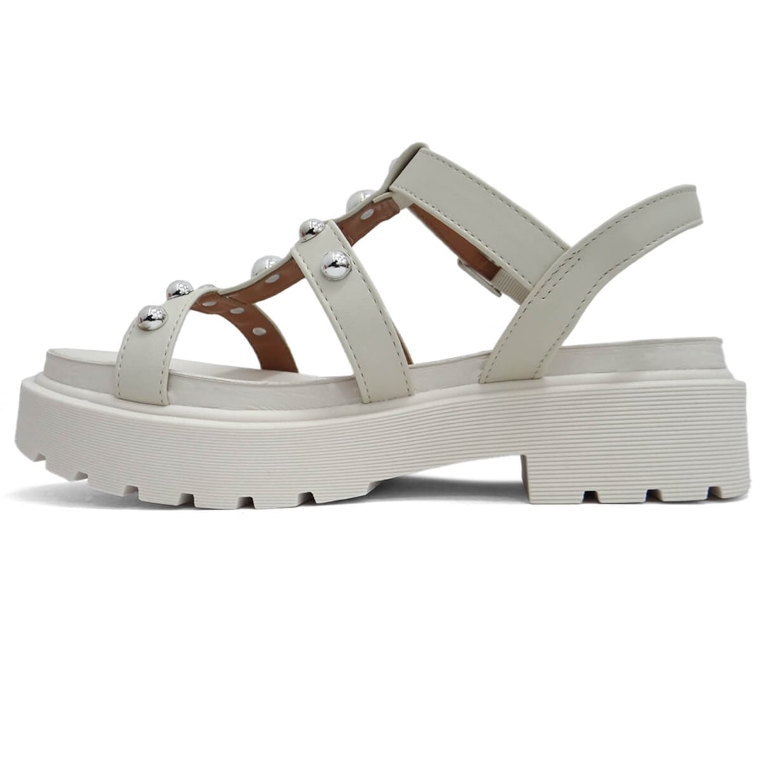 Sandália Vizzano Papete Flat Tratorada 6499.110 Branco Off