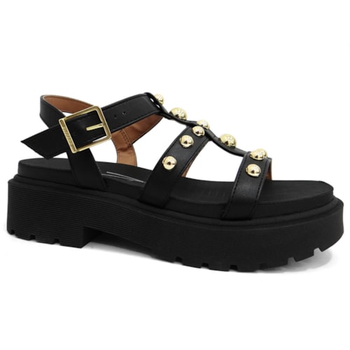 Sandalia Vizzano Papete Flat Tratorada 6499.110 Preto