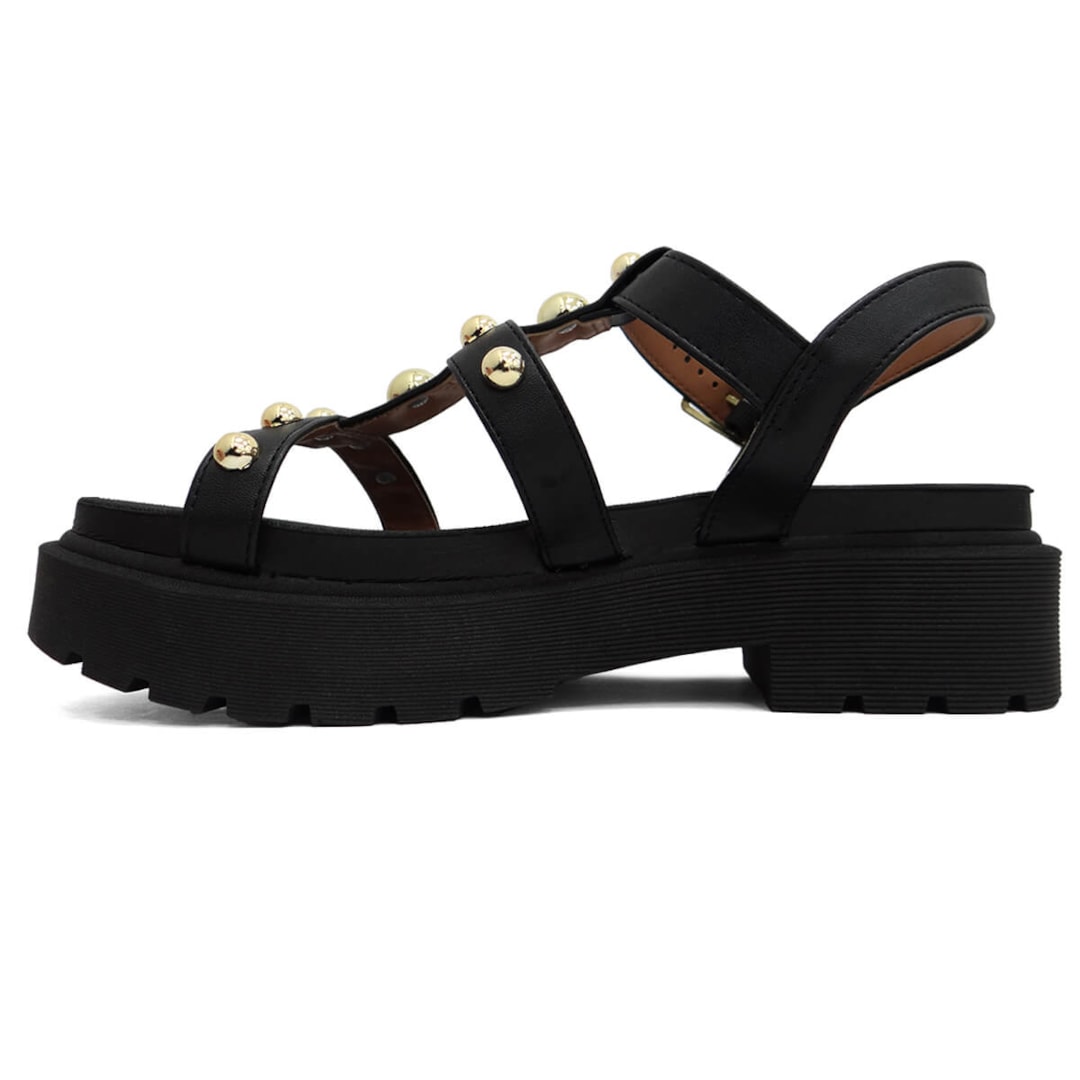 Sandália Vizzano Papete Flat Tratorada 6499.110 Preto Sandália Vizzano Papete Flat Tratorada 6499.110 Preto