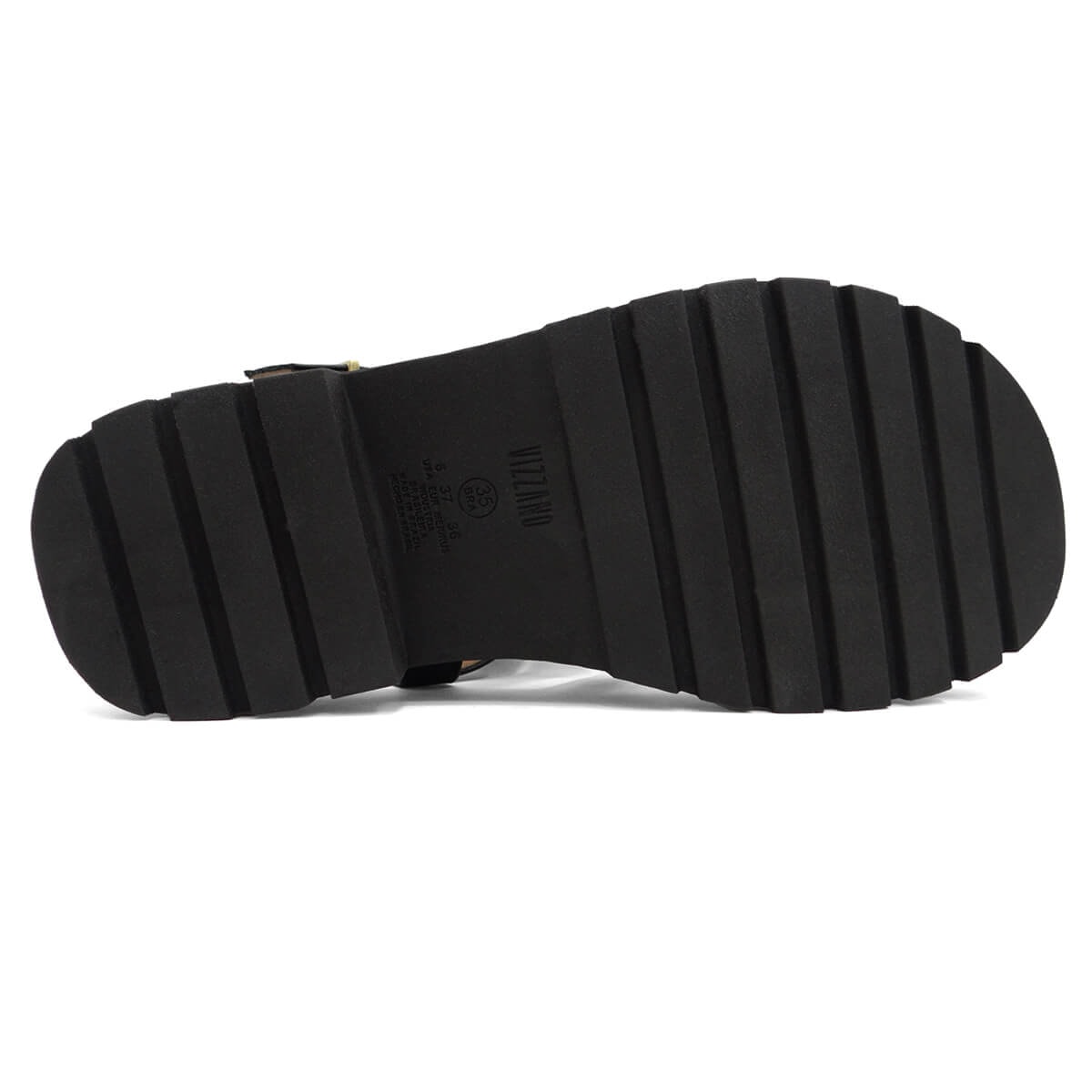 Sandália Vizzano Papete Flat Tratorada 6499.110 Preto Sandália Vizzano Papete Flat Tratorada 6499.110 Preto