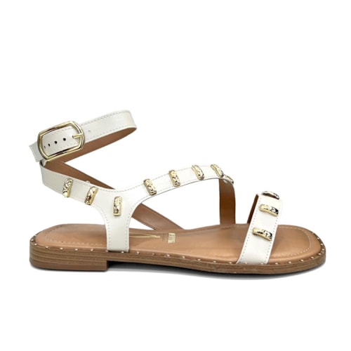 Detalhe - Sandália Vizzano Rasteira 6463.113 Branco