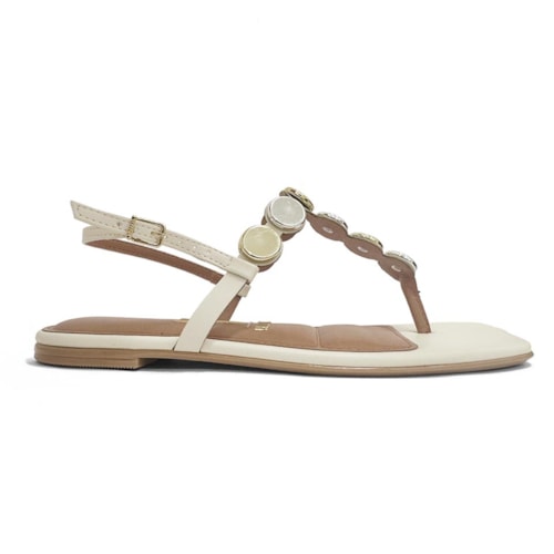 Detalhe - Sandália Vizzano Rasteira De Dedo 6513.210 Branco Off