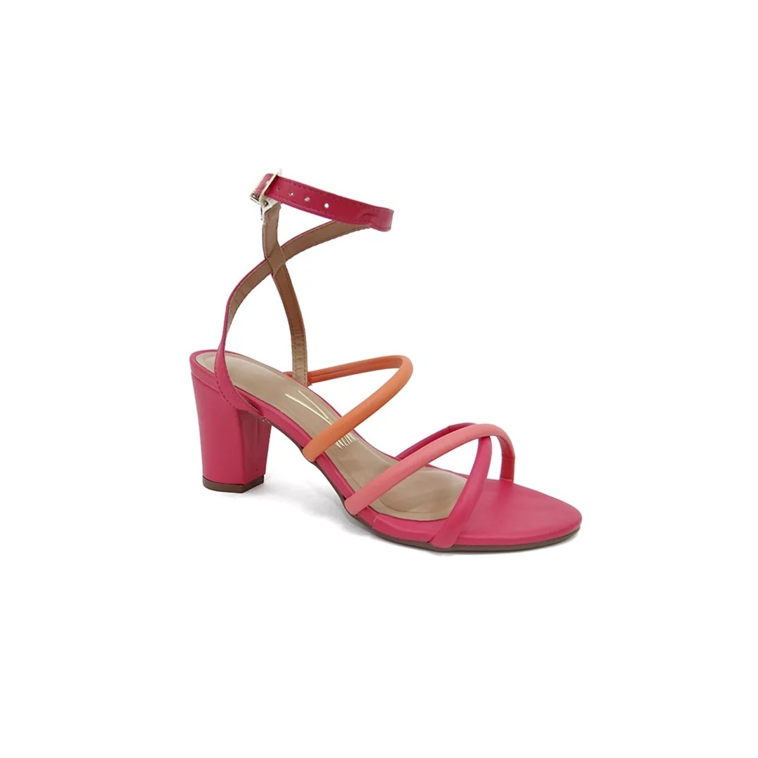 Sandália Vizzano Salto Bloco 6262.1001 Pink/Laranja/Coral Sandália Vizzano Salto Bloco 6262.1001 Pink/Laranja/Coral