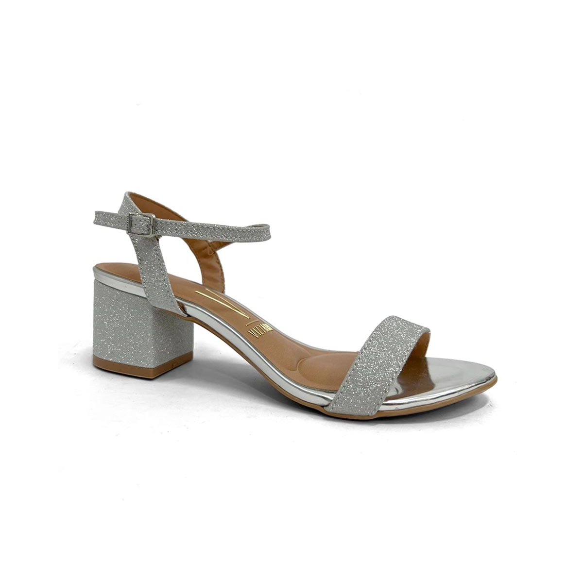 Sandália Vizzano Salto Bloco 6291.900 Prata/Prata Sandália Vizzano Salto Bloco 6291.900 Prata/Prata