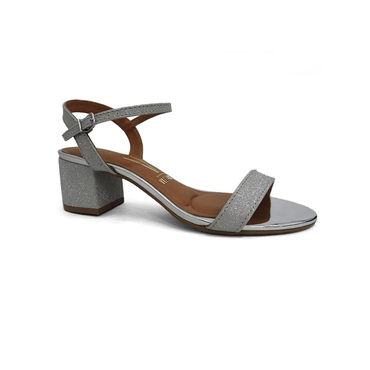 Sandália Vizzano Salto Bloco 6291.900 Prata/Prata Sandália Vizzano Salto Bloco 6291.900 Prata/Prata