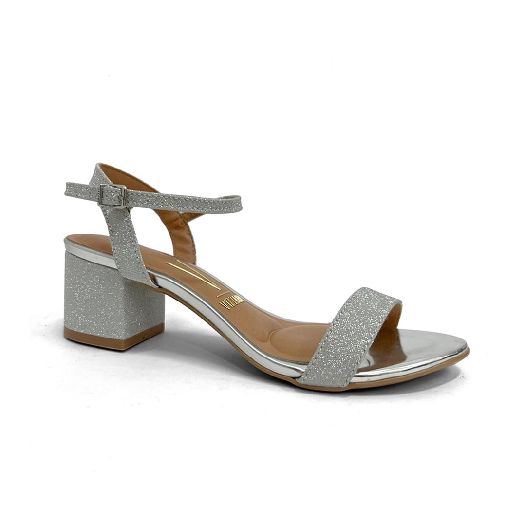 Sandália Vizzano Salto Bloco 6291.900 Prata/Prata Sandália Vizzano Salto Bloco 6291.900 Prata/Prata