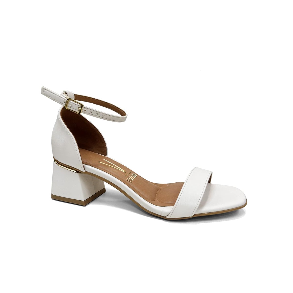 Sandália Vizzano Salto Bloco 6428.104 Branco Sandália Vizzano Salto Bloco 6428.104 Branco