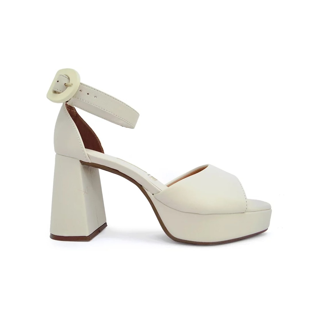 Sandália Vizzano Salto Bloco 6472.103 Crema