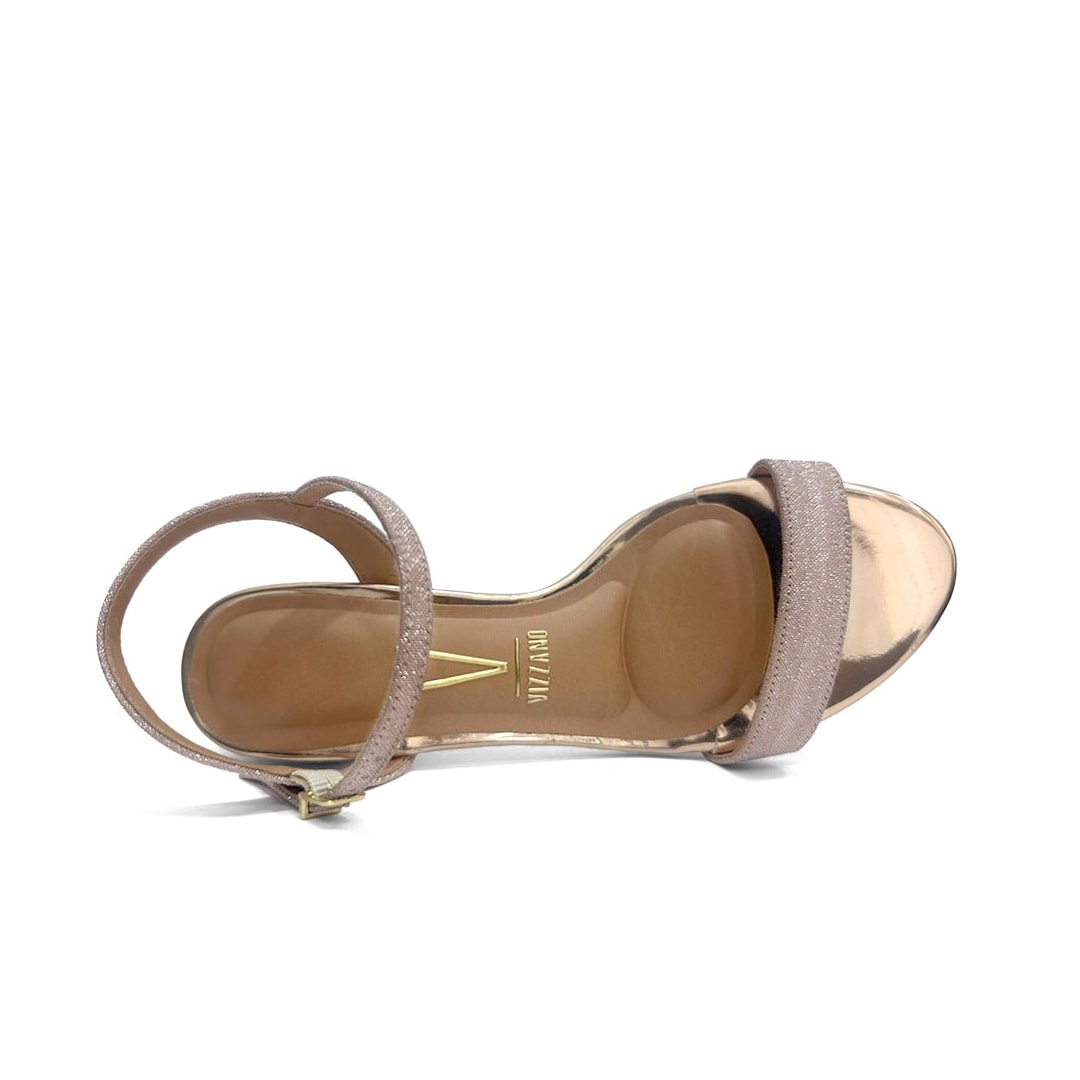 Sandália Vizzano Salto Bloco Baixo 6291.900-3 Ouro Rosado