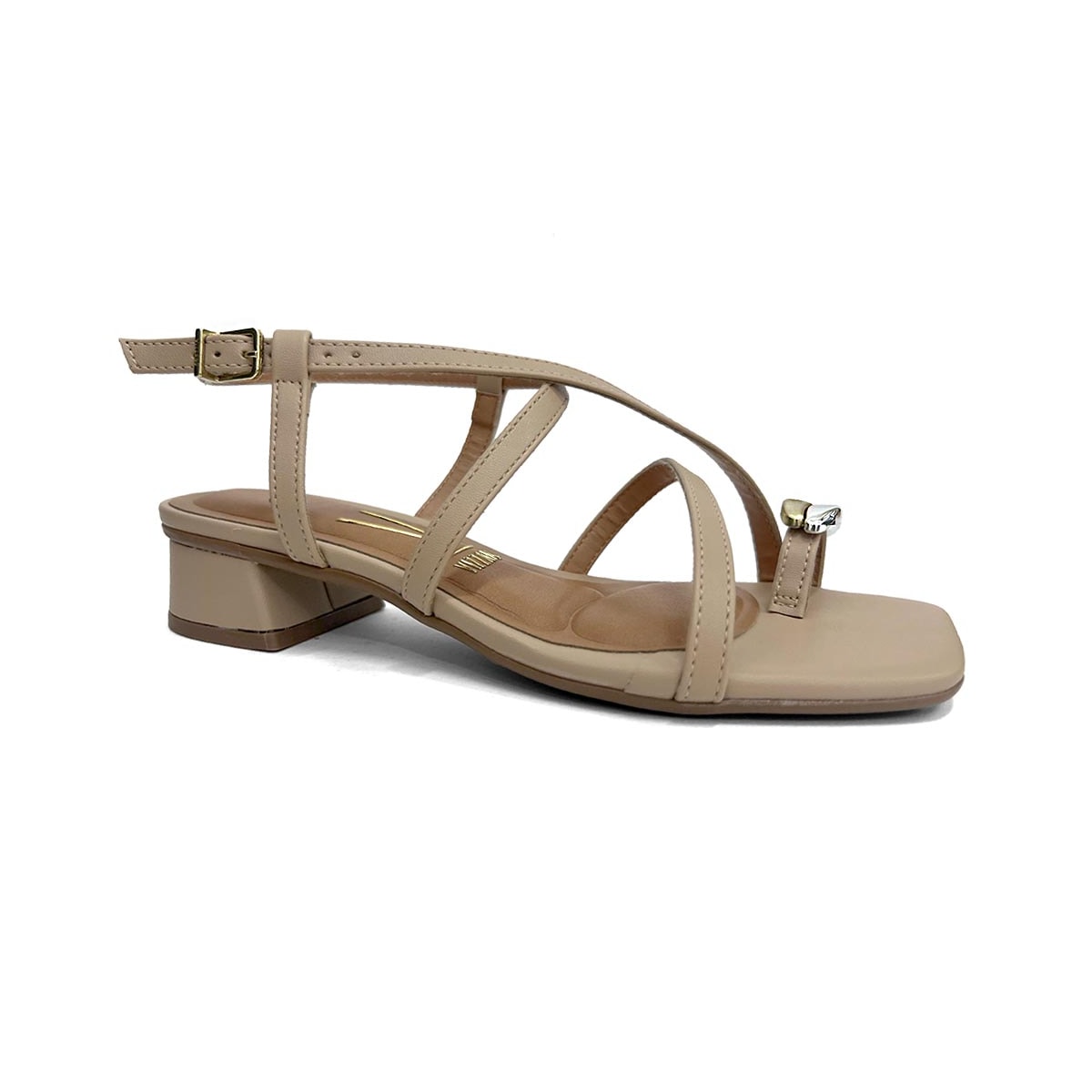 Sandália Vizzano Salto Bloco Baixo 6454.123 Bege