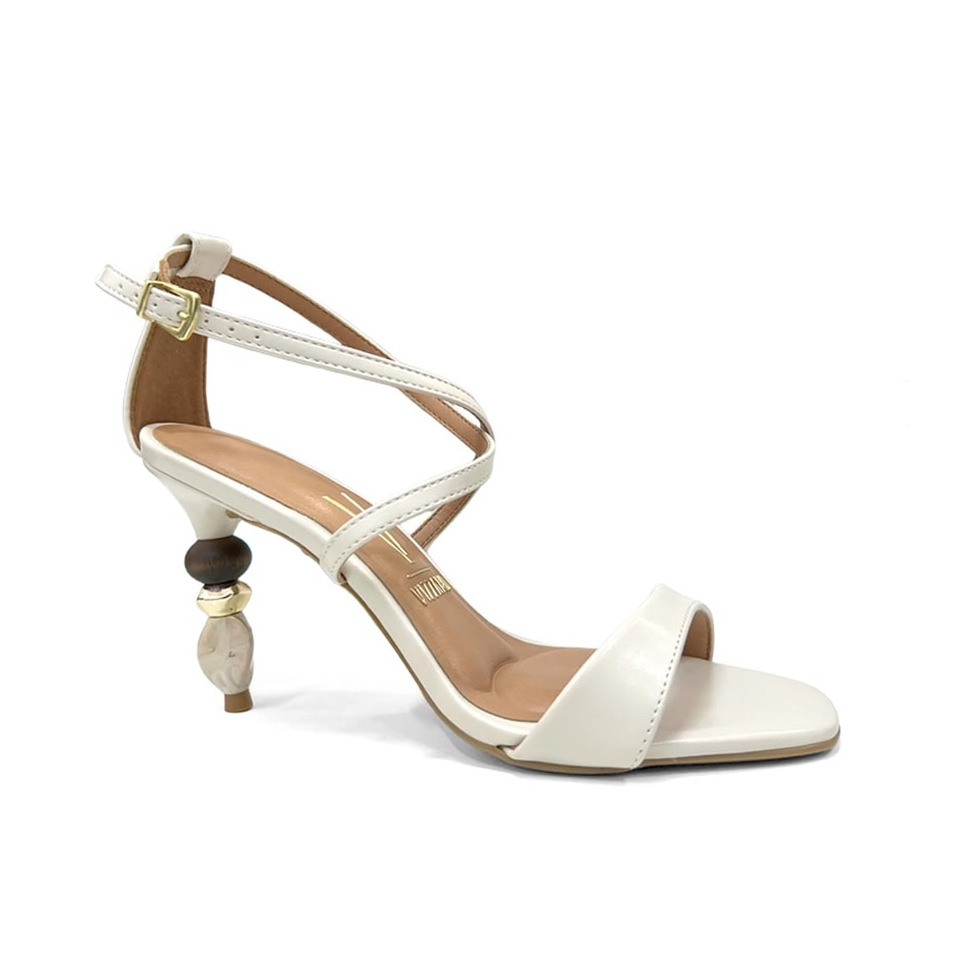 Sandália Vizzano Salto Fino 6595.201 Branco Off