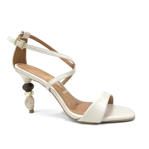 Sandália Vizzano Salto Fino 6595.201 Branco Off
