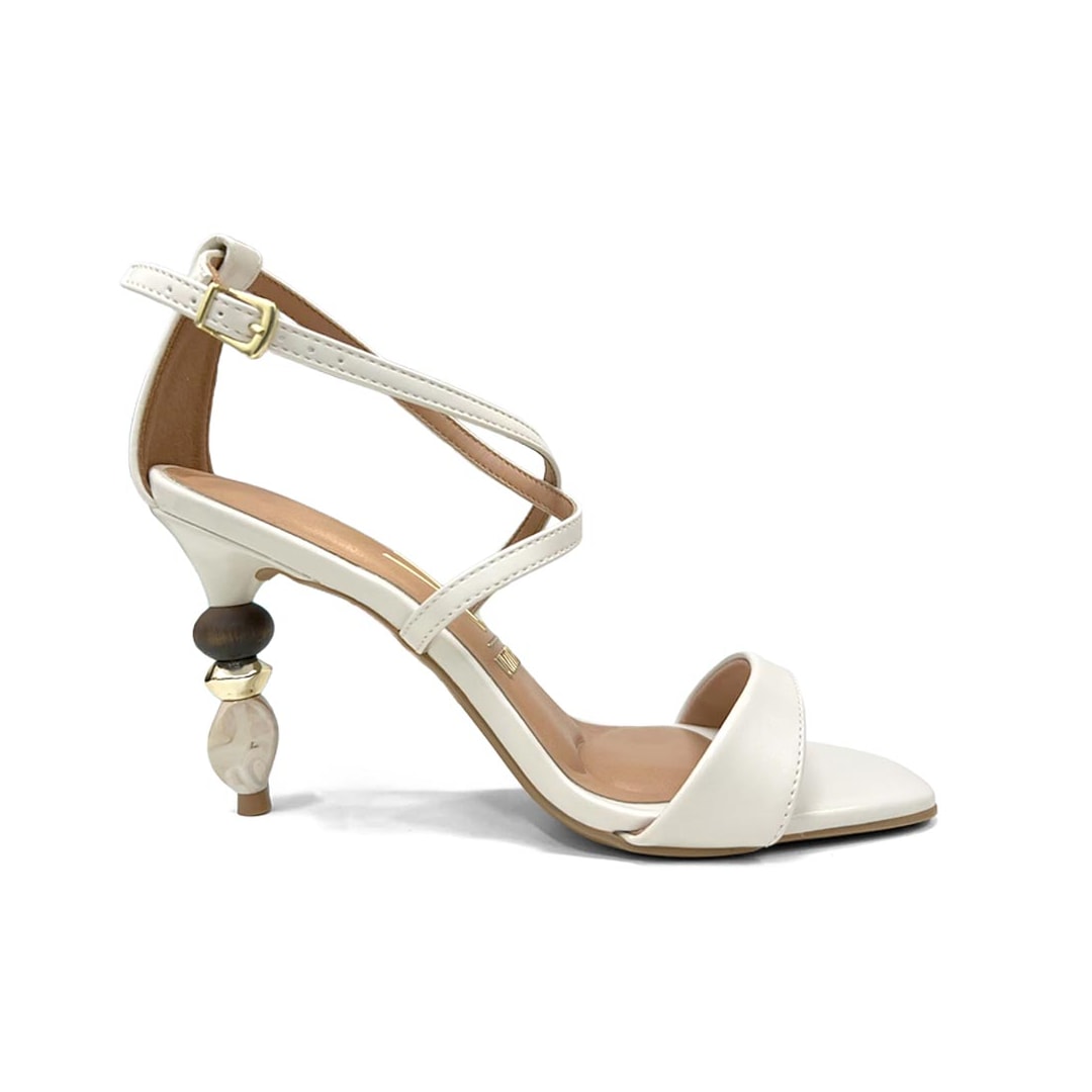 Sandália Vizzano Salto Fino 6595.201 Branco Off Sandália Vizzano Salto Fino 6595.201 Branco Off