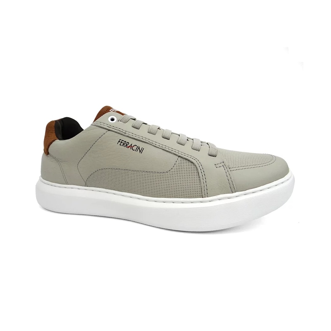 Sapatênis Ferracini Marvin Ba Couro 7318-683 Cinza Claro Sapatênis Ferracini Marvin Ba Couro 7318-683 Cinza Claro