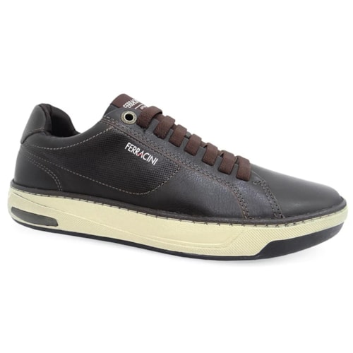 Sapatenis Ferracini Masculino Couro 7651-658 Chocolate