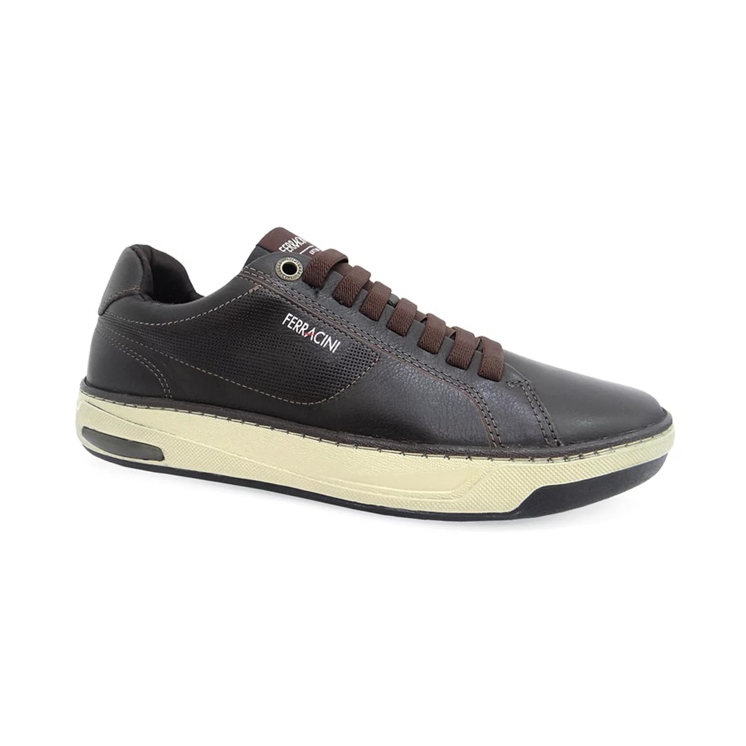 Sapatênis Ferracini Masculino Couro 7651-658 Chocolate Sapatênis Ferracini Masculino Couro 7651-658 Chocolate