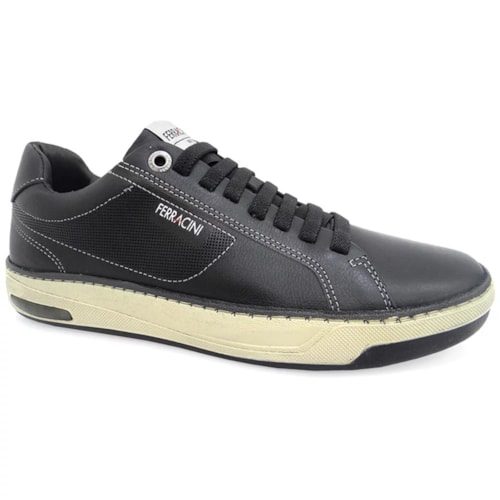 Sapatenis Ferracini Masculino Couro 7651-658 Preto