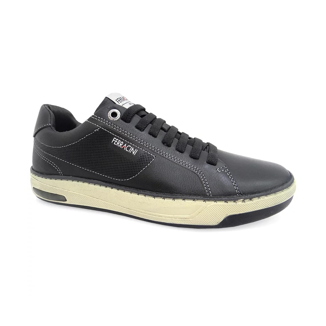 Sapatênis Ferracini Masculino Couro 7651-658 Preto Sapatênis Ferracini Masculino Couro 7651-658 Preto