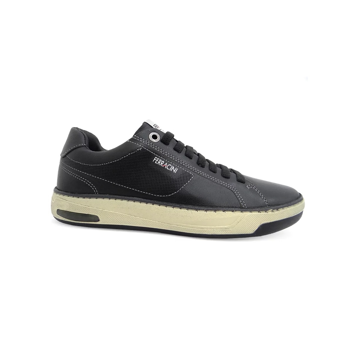 Sapatênis Ferracini Masculino Couro 7651-658 Preto Sapatênis Ferracini Masculino Couro 7651-658 Preto
