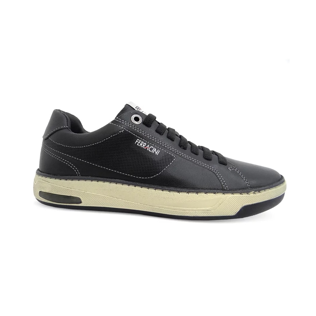 Sapatênis Ferracini Masculino Couro 7651-658 Preto