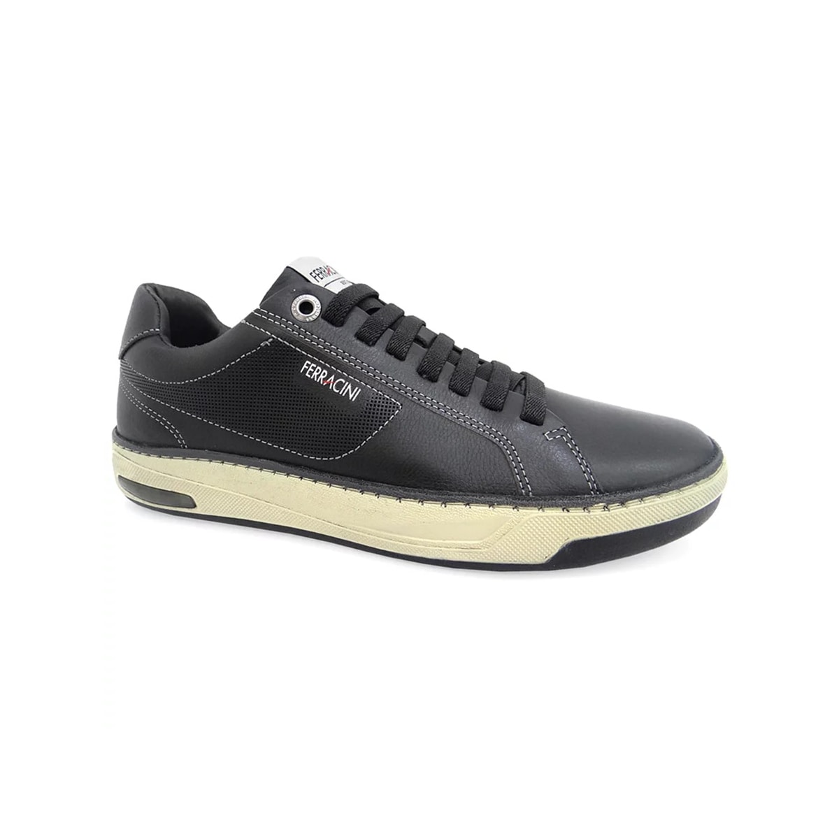 Sapatênis Ferracini Masculino Couro 7651-658 Preto Sapatênis Ferracini Masculino Couro 7651-658 Preto