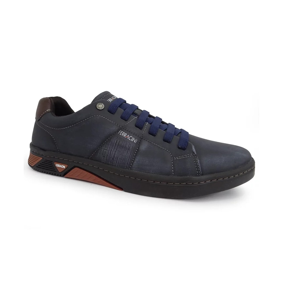 Sapatênis Ferracini Masculino Couro 9564-617 Marinho