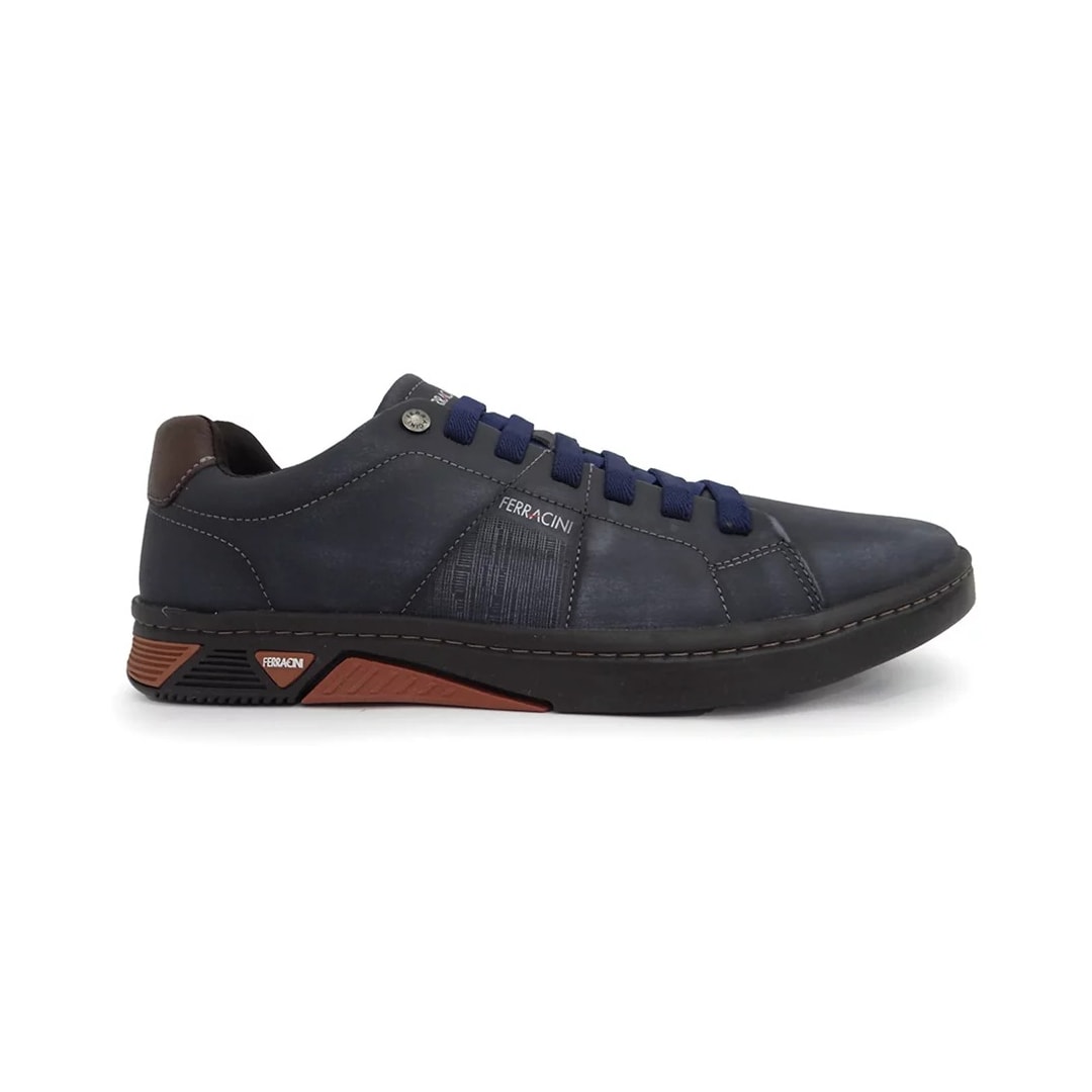 Sapatênis Ferracini Masculino Couro 9564-617 Marinho