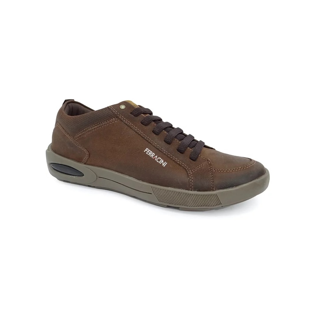 Sapatênis Ferracini Masculino Couro Pulse 2262C Chocolate