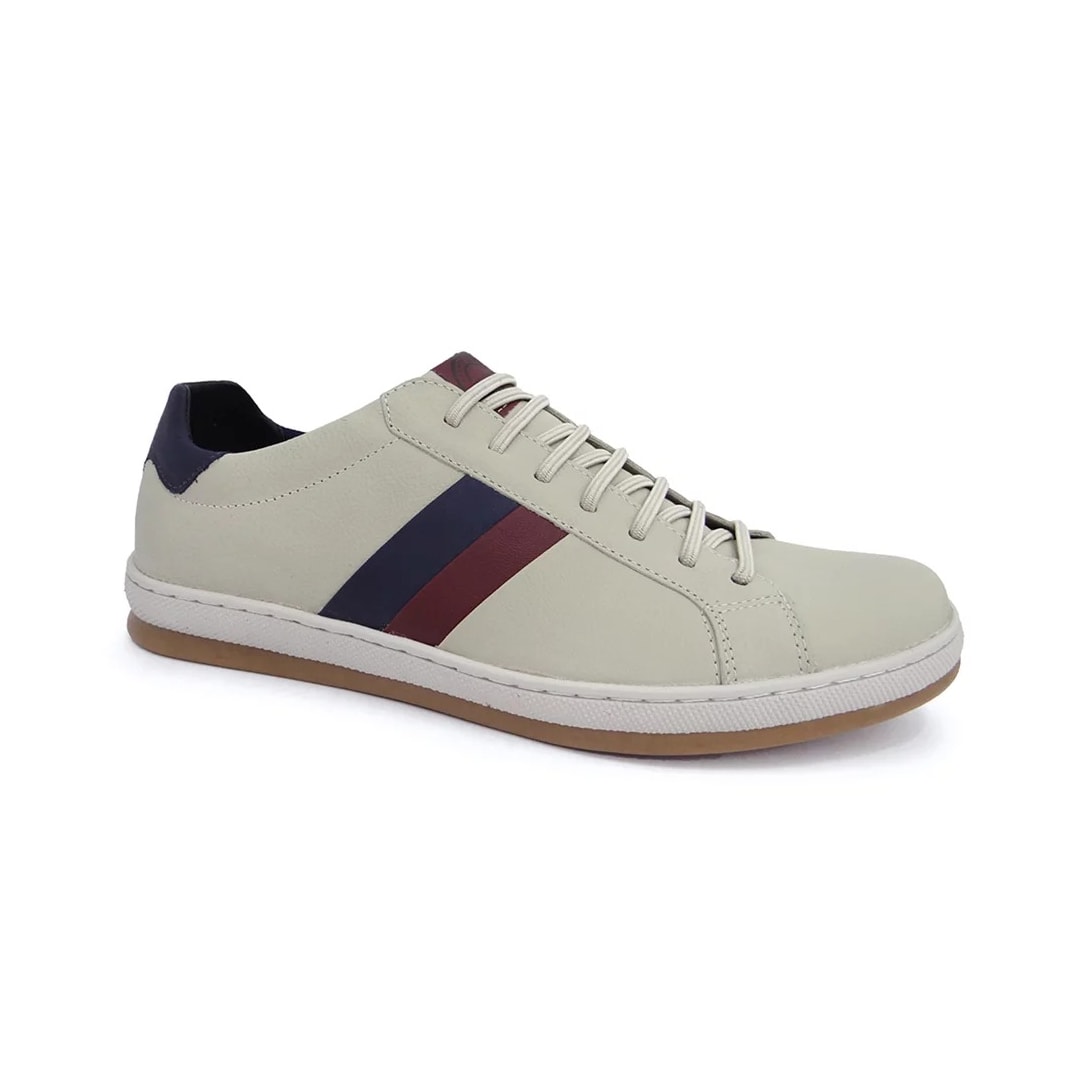 Sapatênis Free Way Masculino de Couro Ager Off White Sapatênis Free Way Masculino de Couro Ager Off White