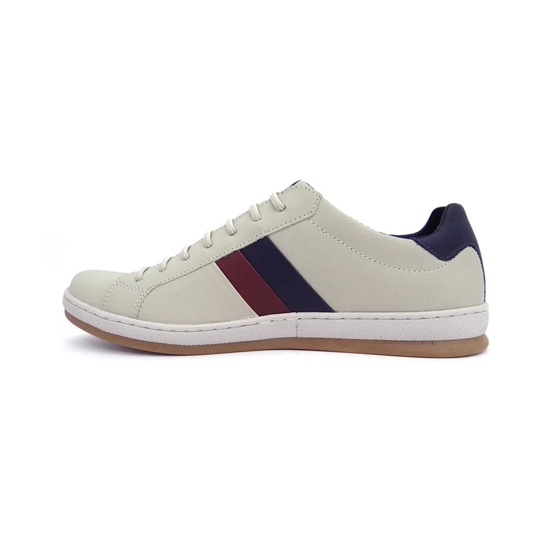 Sapatênis Free Way Masculino de Couro Ager Off White Sapatênis Free Way Masculino de Couro Ager Off White