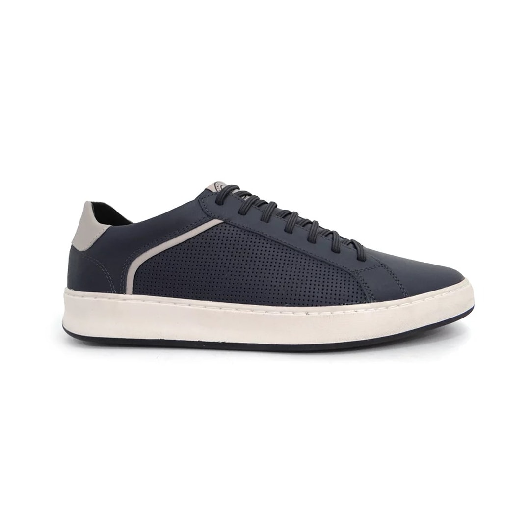Sapatênis Free Way Masculino de Couro Groove Navy
