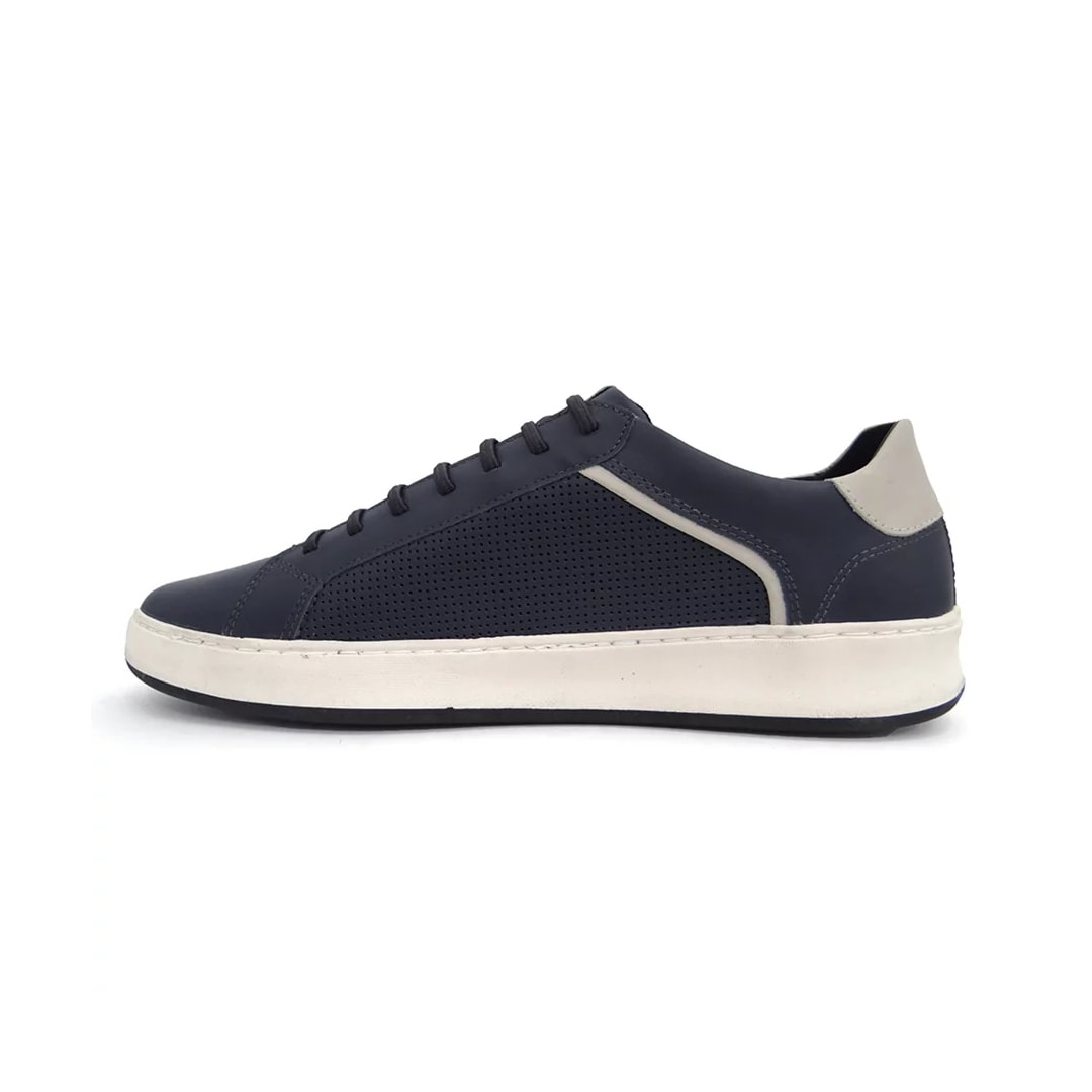 Sapatênis Free Way Masculino de Couro Groove Navy