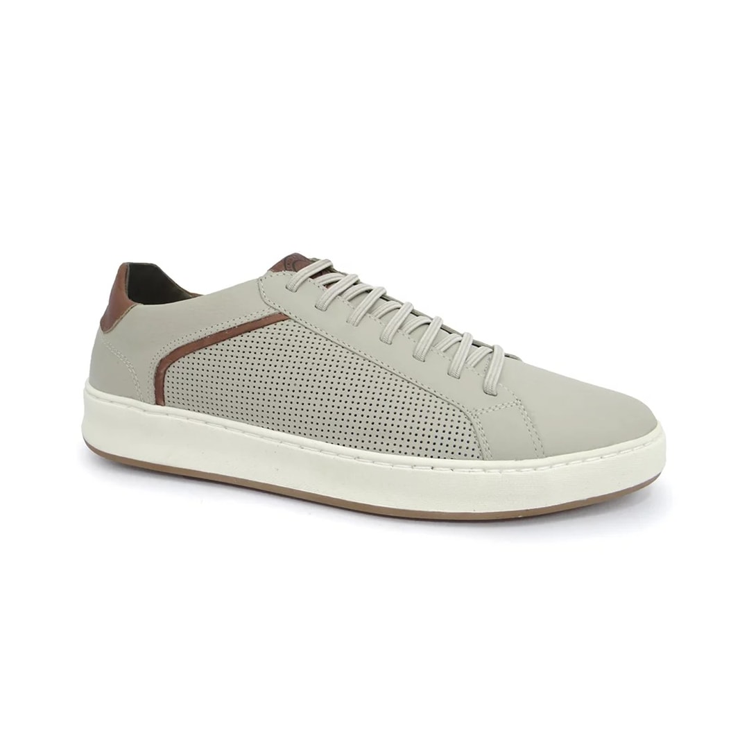 Sapatênis Free Way Masculino de Couro Groove Off White