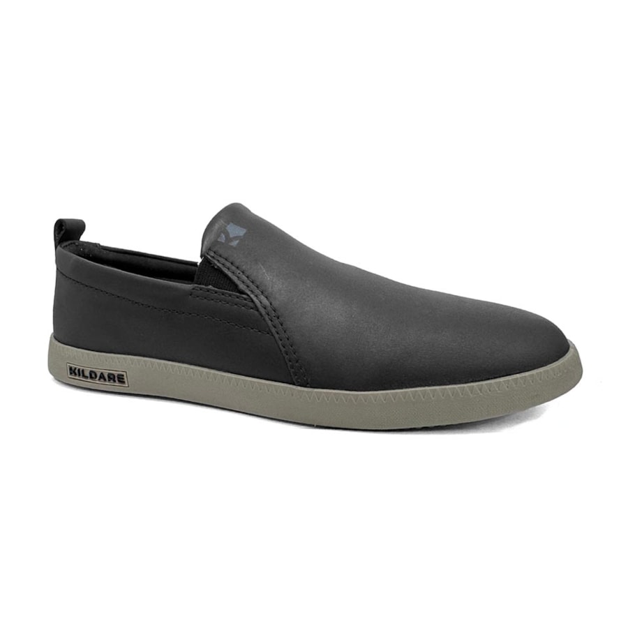 Sapatênis Kildare De Couro Iate 1203.7957 Preto/Cinza