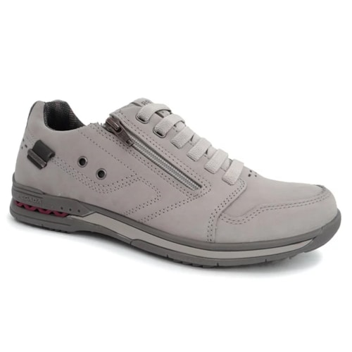 Sapatenis Pegada Masculino de Couro 114858 Gelo/Carbono