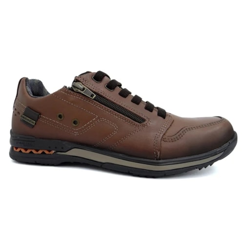 Sapatenis Pegada Masculino de Couro 114858 Pinhao/Brown