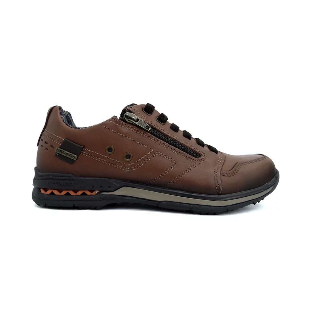 Sapatênis Pegada Masculino de Couro 114858 Pinhao/Brown Sapatênis Pegada Masculino de Couro 114858 Pinhao/Brown