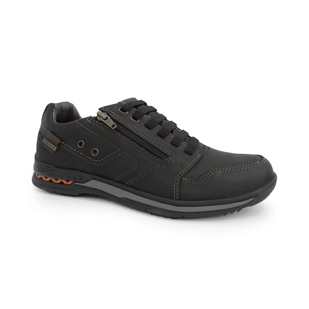 Sapatênis Pegada Masculino de Couro 114858 Preto/Cravo Sapatênis Pegada Masculino de Couro 114858 Preto/Cravo