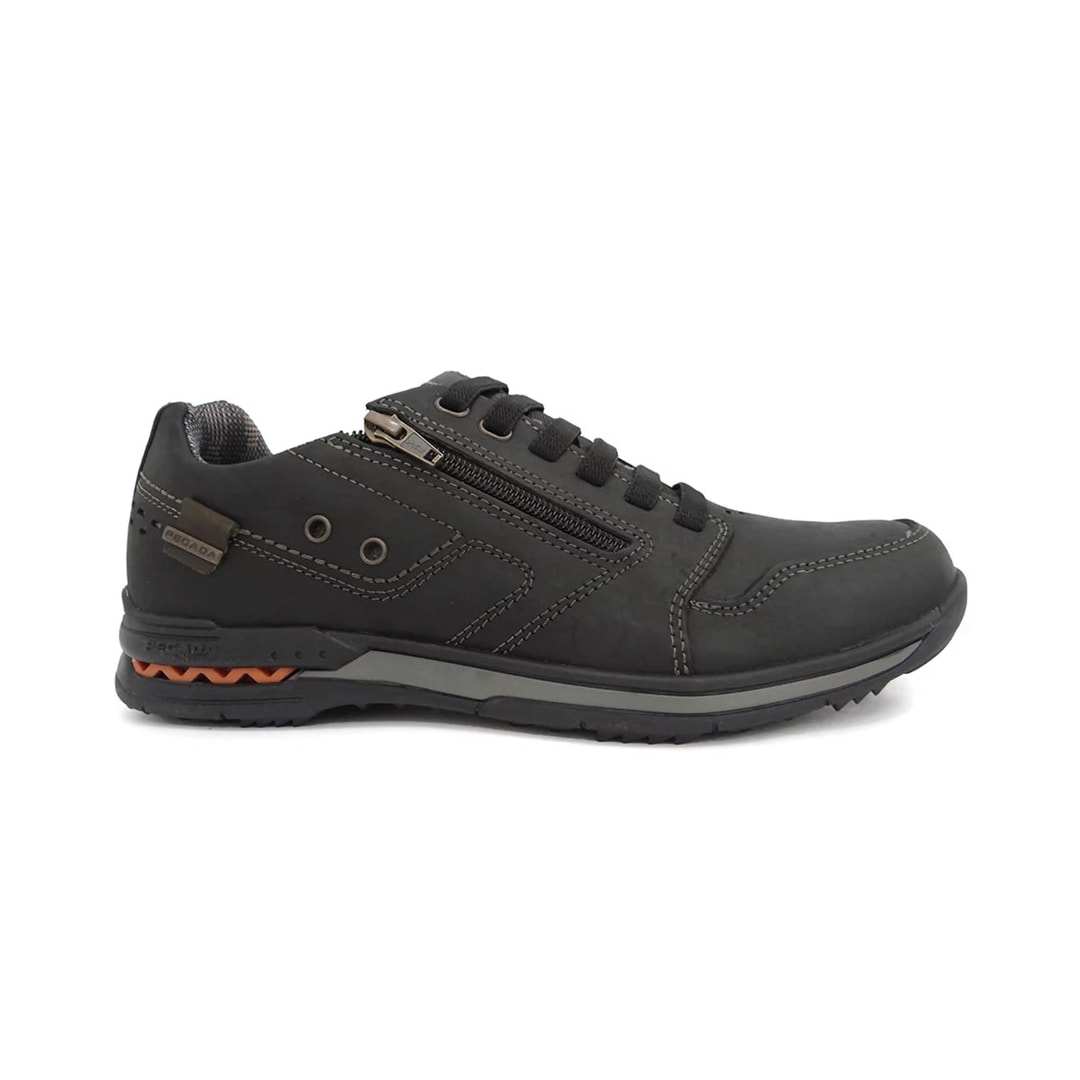 Sapatênis Pegada Masculino de Couro 114858 Preto/Cravo