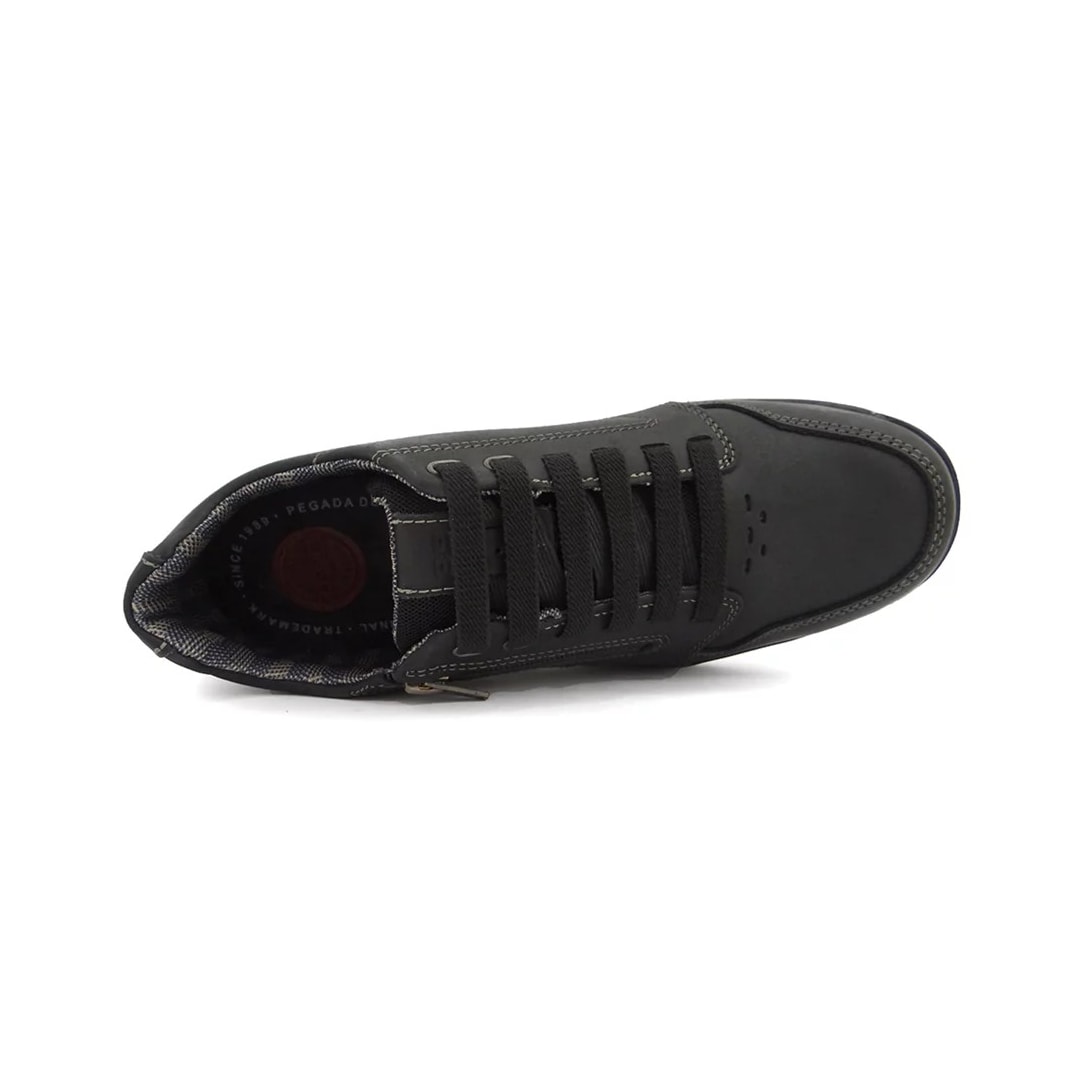 Sapatênis Pegada Masculino de Couro 114858 Preto/Cravo