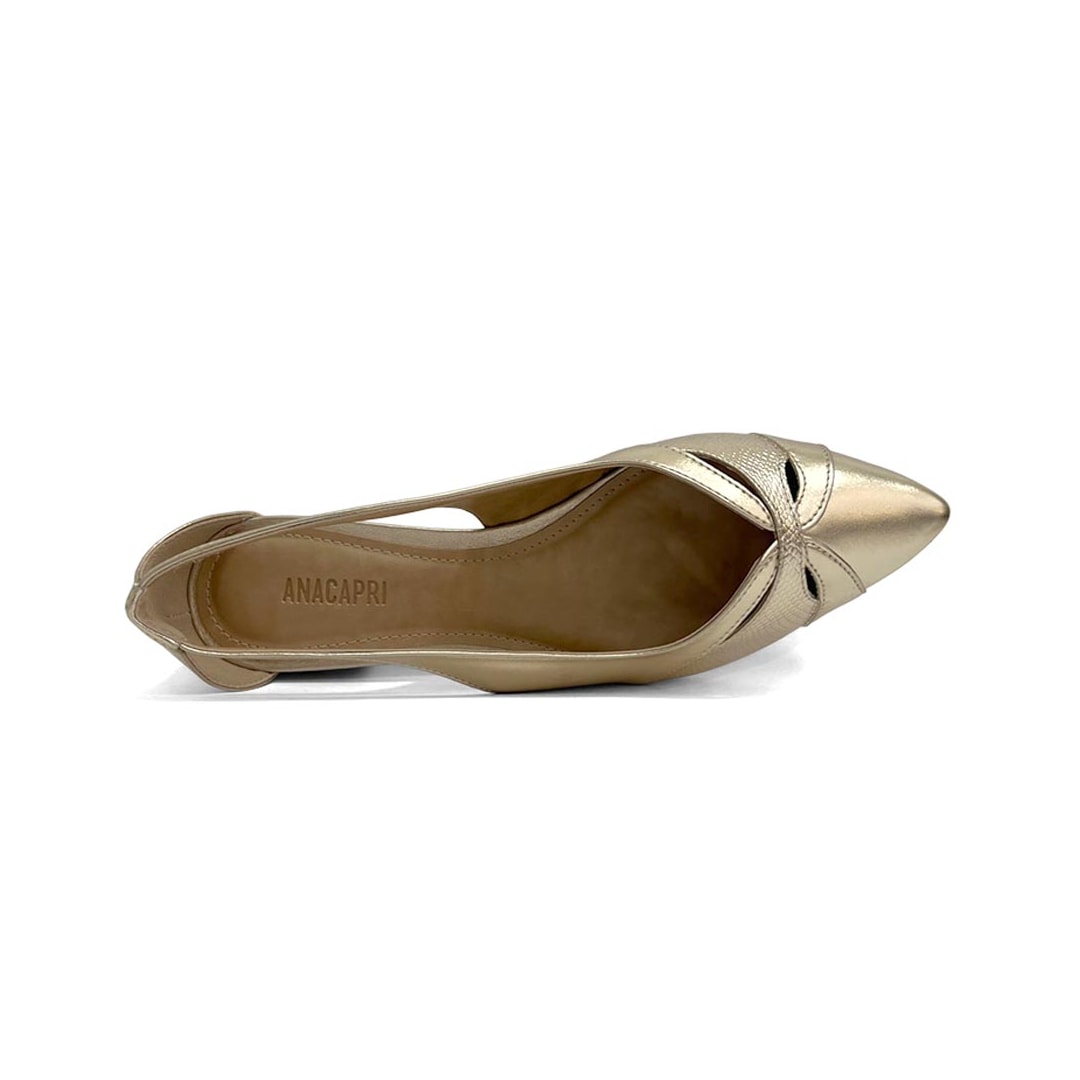 Sapatilha Anacapri Slingback Bico Fino C30029 0400 Ouro