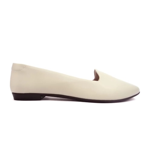Detalhe - Sapatilha Beira Rio Slip Bico Fino 4136.394 Creme