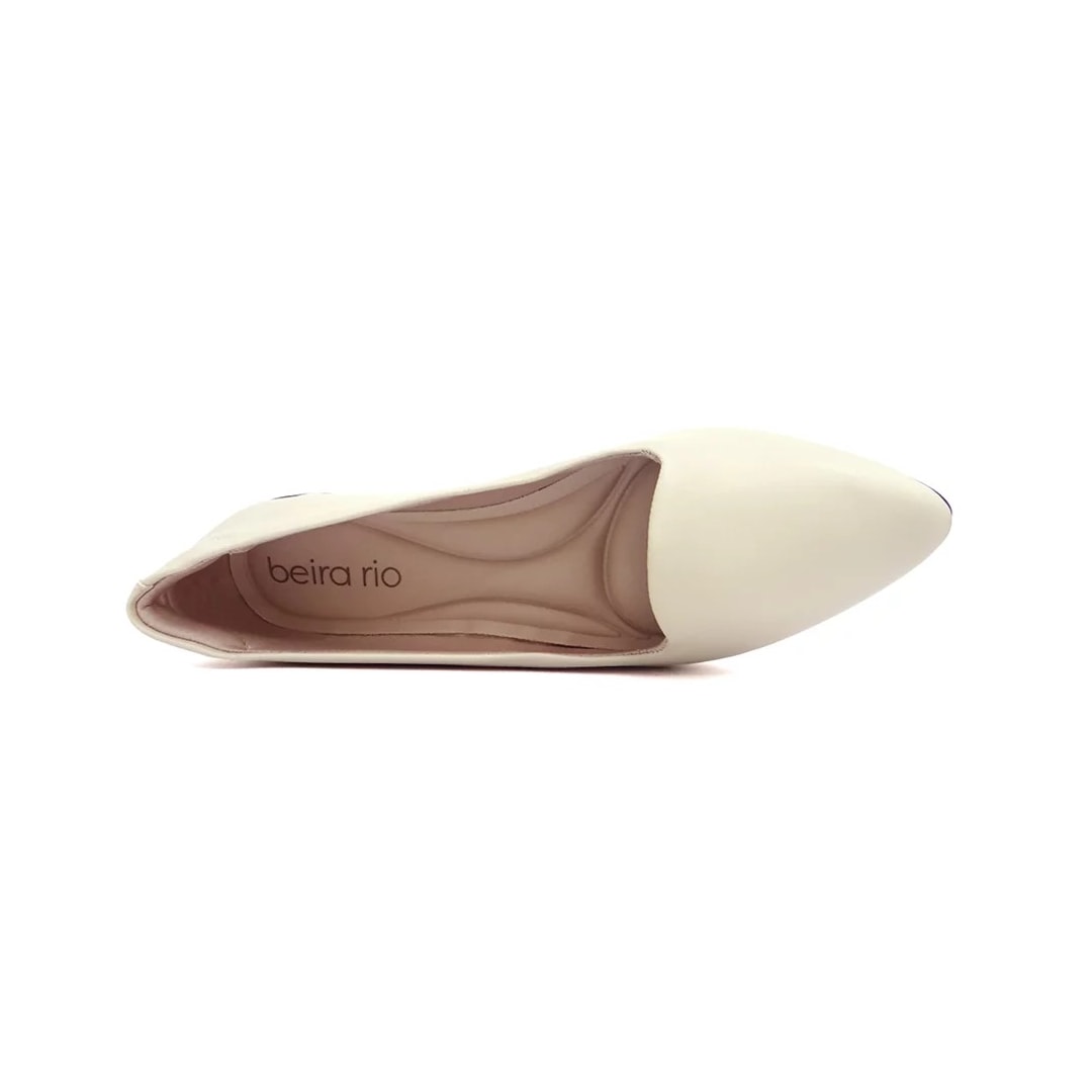 Sapatilha Beira Rio Slip Bico Fino 4136.394 Creme