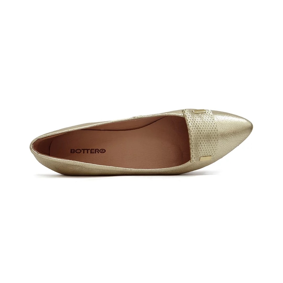 Sapatilha Bottero Bico Fino De Couro 360403 Dourado Sapatilha Bottero Bico Fino De Couro 360403 Dourado