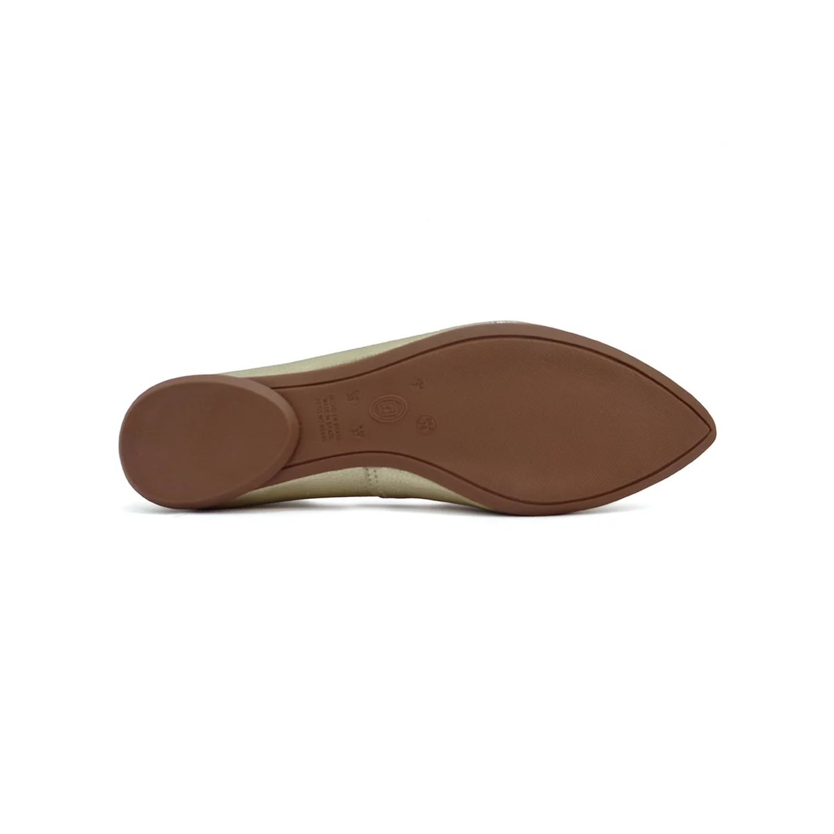Sapatilha Bottero Bico Fino De Couro 360403 Dourado
