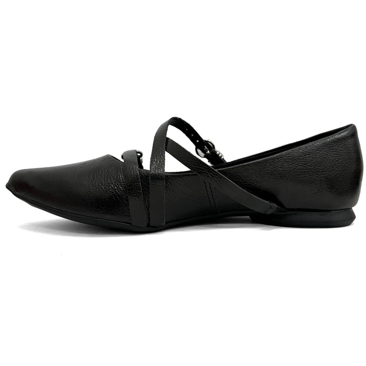 Sapatilha Bottero De Couro Bico Fino 360408 Preto Sapatilha Bottero De Couro Bico Fino 360408 Preto