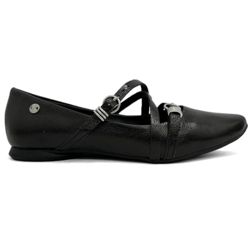 Detalhe - Sapatilha Bottero De Couro Bico Fino 360408 Preto