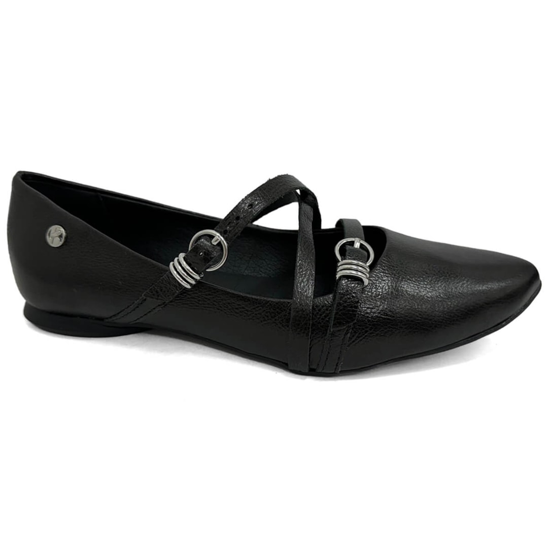 Sapatilha Bottero De Couro Bico Fino 360408 Preto Sapatilha Bottero De Couro Bico Fino 360408 Preto