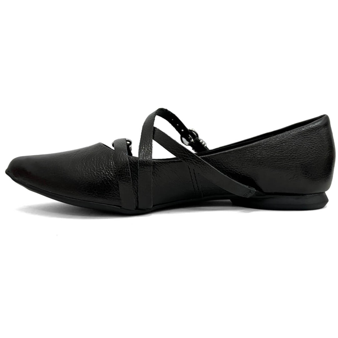 Sapatilha Bottero De Couro Bico Fino 360408 Preto